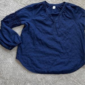 Gap Navy Blue Eyelet Top | Size M